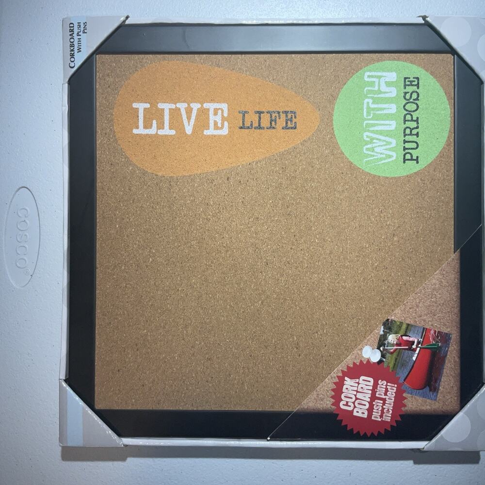 Malden Corkboard Live Life Wood Picture Frame Home Office College Dorm Room New